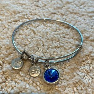 Alex and Ani September birthstone charm bangle, sapphire